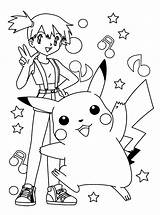 Pikachu Coloring Misty Pokemon Clipart Pages Printable Friends Kids Color Ninja Cliparts Sheets Library Print Clip sketch template