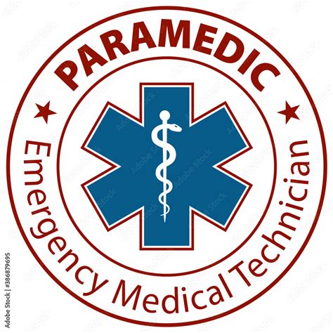 paramedic emergency medical technician text  star  life emt symbol