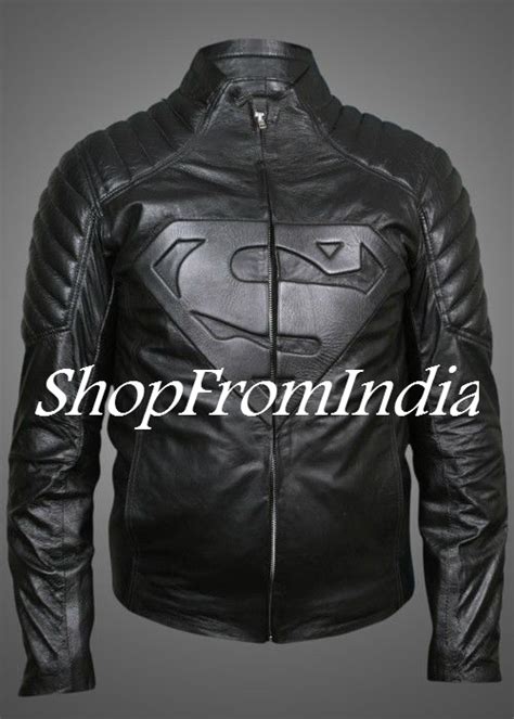 Superman Black Leather Jacket Manufacturer And Exporters From Mumbai