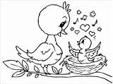 Bird Baby Mother Coloring Pages Printable Kids Categories Animals sketch template