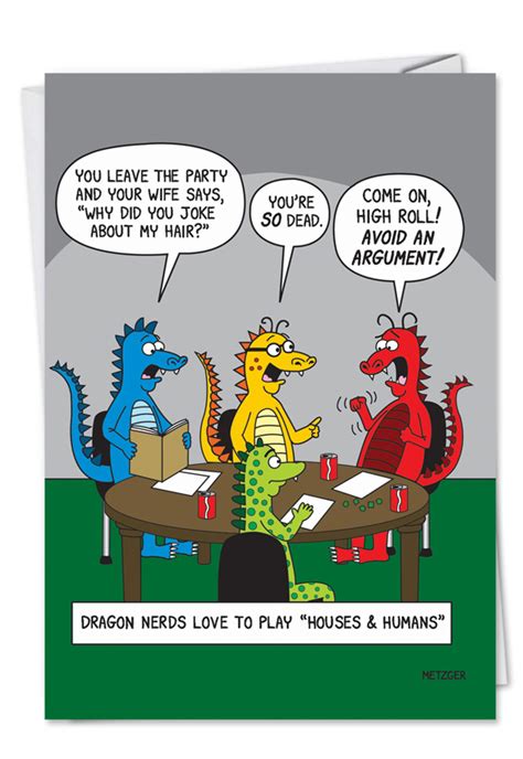 Dandd Dragons Funny Geek Birthday Card