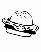 Coloring Hamburger Burger Printable Pages Food Cliparts Drawing Clip Getdrawings Library Clipart Popular sketch template
