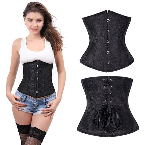 women s aist cincher corset floral pattern underbust vintage waist