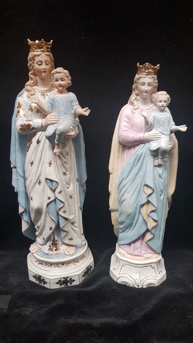beeldjes maria met kind jesus  porselein biscuit catawiki