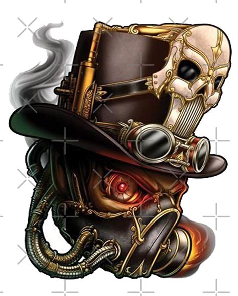 steampunk skull  leen redbubble