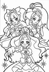 Coloring Cure Precure Princesses sketch template