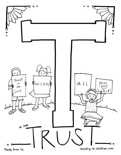 trust coloring page bible coloring pages alphabet