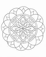 Mandala Coloring Mandalas Color Easy Simple Children Kids Drawing Stress Pages Zen Flower Beautiful Print Relax Big Looking Shapes Anti sketch template