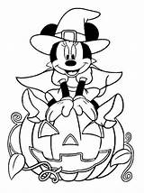 Halloween Disney Coloring Pages Printable Print Minnie Mouse Pumpkin sketch template