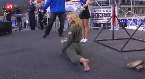 sportsnation s charissa thompson does the splits during visit to the air force academy video