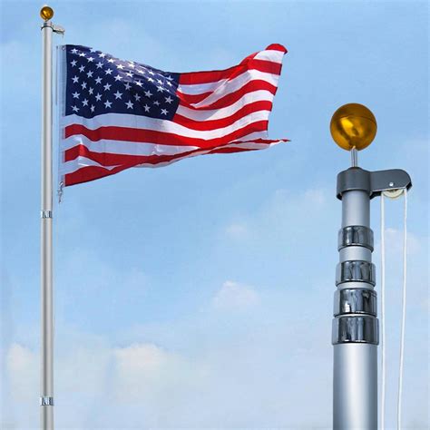 stand ft telescoping flag pole kit thick  gauge aluminum  ame stand flag poles