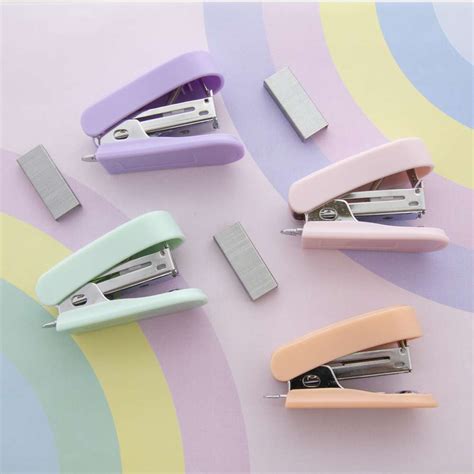 mini standard  stapler pastel color   ct staples bazic products bazic products