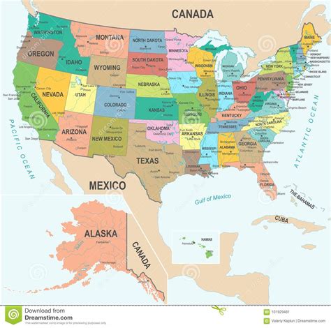 United States Map Vector Illustration Stock Illustration