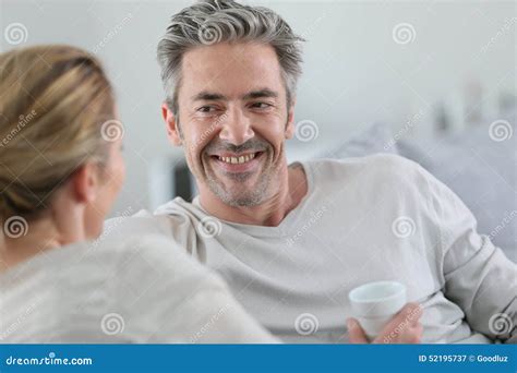 Mature Couple Talking Together Stock Image Image Of Relationship