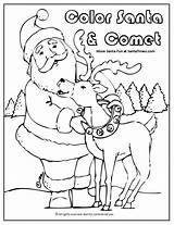 Comet Coloring Santa Reindeer Printable Pages Christmas Getcolorings sketch template