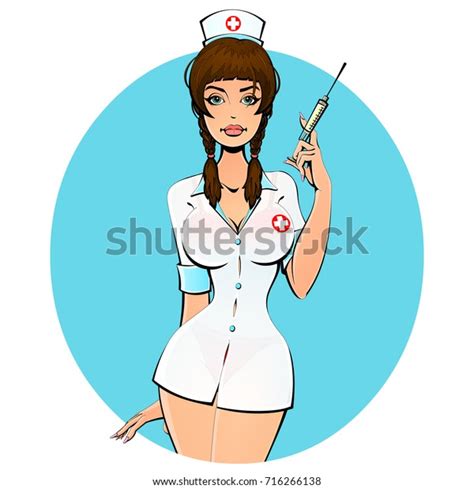 sexy nurse syringe shot avatar icon stock vector royalty