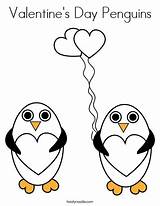Coloring Penguins Valentine Valentines Favorites Login Add sketch template