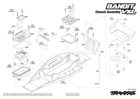traxxas bandit vxl exploded view chassis