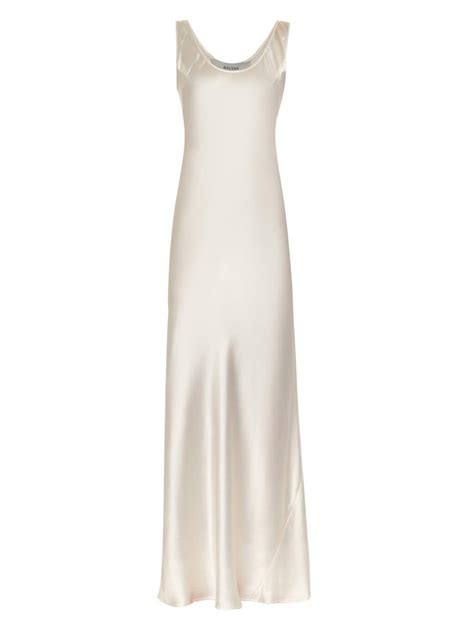 galvan london silk bias cut gown in white lyst