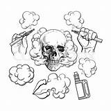 Smoke Drawing Vaping Cigarette Hand Getdrawings Holding Symbols Elements Related sketch template
