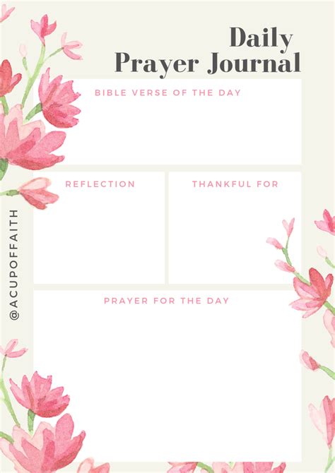 prayer journal template
