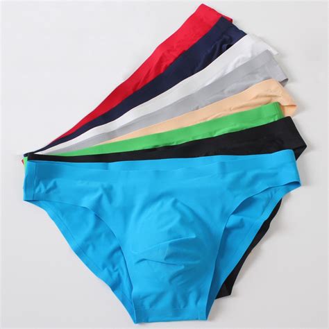 men s elastic seamless underpants ultra thin breathable briefs