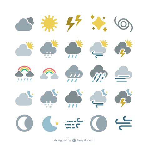weather forecast icons  vector