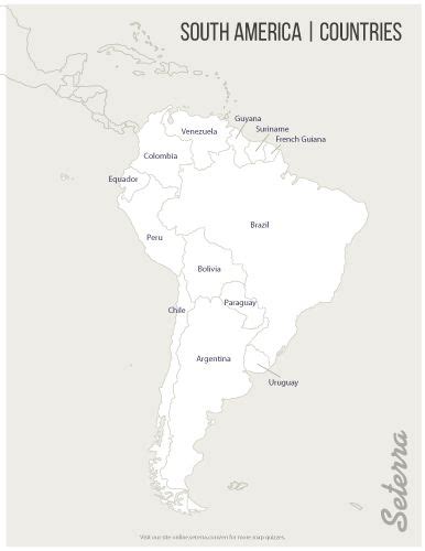 labeled printable south america countries map  map quiz
