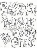Ribbon Red Week Drug Coloring Pages Respect Printables Drugs Say Classroomdoodles Elementary Posters Yourself School Doodles Student Middle Choose Board sketch template