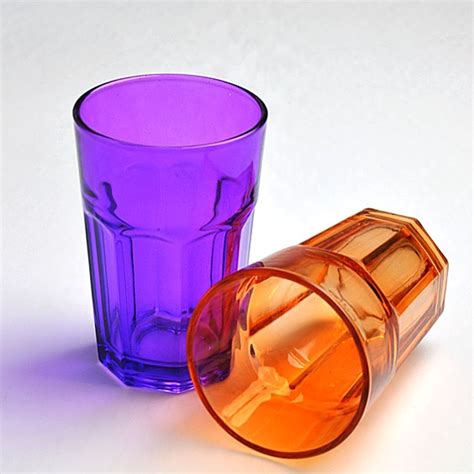 China New Spraying Color Glass Cup Tumbler Colored Drinking Glasses