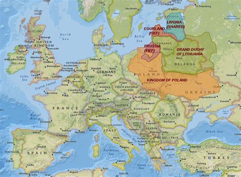 divisions  poland lithuania circa   modern borders maps   web photo european