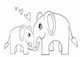 Elephant Baby Coloring Pages Mommy Mom Birthday Supplies Party Kids sketch template