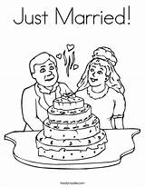 Coloring Just Married Wedding Pages Anniversary Happy Bride Groom Cake Dad Mom Congratulations Built California Usa Twistynoodle Noodle sketch template