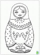 Coloring Pages Russian Doll Dolls Matryoshka Dinokids Matrioshka Coloringdolls sketch template