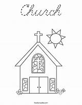 Coloring Church Cursive Built California Usa Print Twistynoodle sketch template