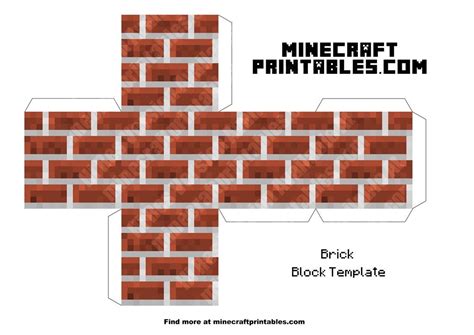 brick block minecraft brick block printable papercraft template