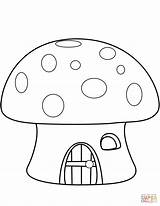 Mushroom Coloring House Pages Printable Drawing Color Print Drawings Adults Dot sketch template