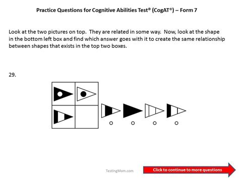 cogat form  practice questions  st   grade cognitive