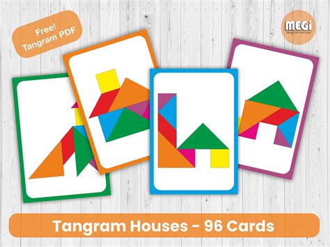 tangram set  houses  cards   tangram pattern printable