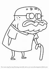 Old Man Spongebob Draw Jenkins Squarepants Drawing Step Cartoon Learn sketch template