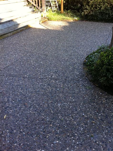 exposed aggregate concrete     beautiful  rustic driveway