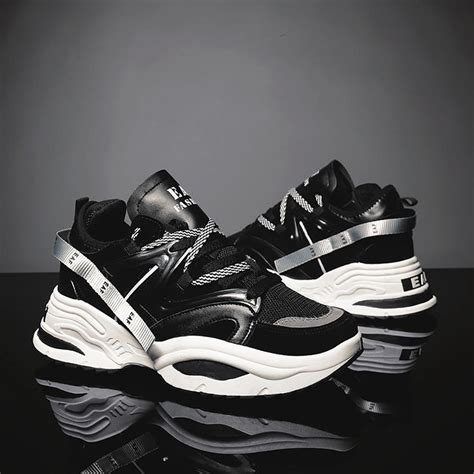 mens chunky sneakers fashion athletic shoes eu black