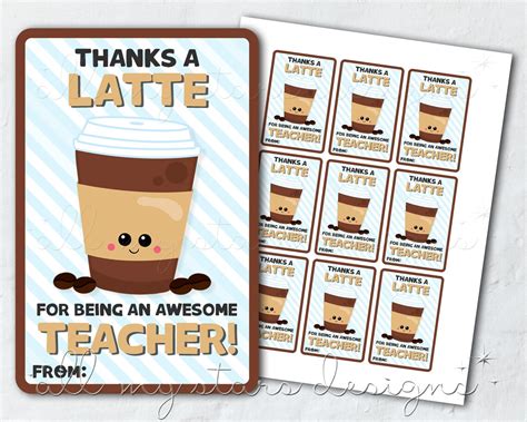 printable   latte    awesome teacher coffee etsy