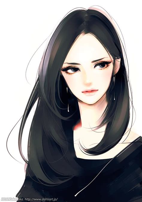 Aesthetic Tan Female Cartoon Characters With Black Hair Hair Style