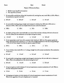 kinematics practice problems worksheet  answers worksheet