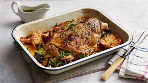 Slow Roasted Lamb With Minted Jersey Royals And Mint Sauce Recipe Bbc