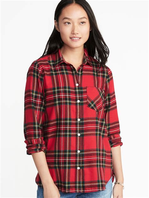 Relaxed Plaid Twill Classic Shirt For Women Old Navy Classic Shirt