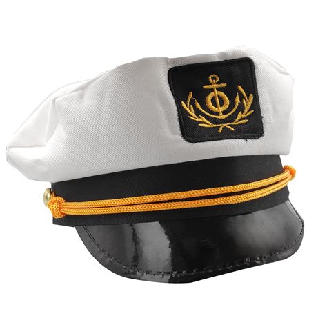 adults mens ladies sailor skipper ship captain hat navy fancy dress