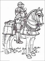 Coloring Pages Knights Knight Adult Horse Medieval Castles Realistic Printable Color Colouring Books Boys Book Drawings Colorful Coloriages Historical Enfants sketch template