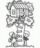 Coloring Tree Pages House Comments Printable sketch template